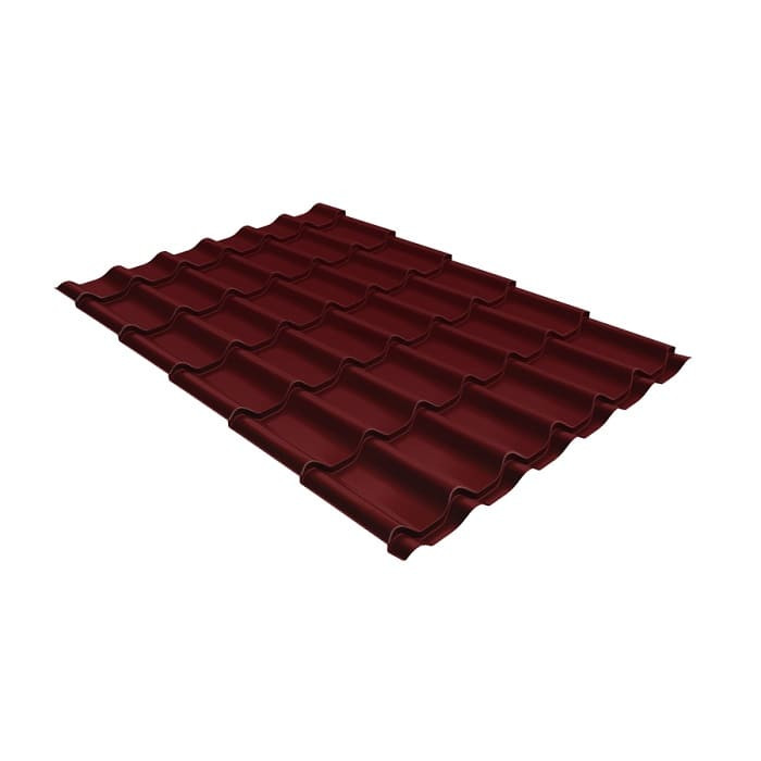 Металлочерепица классик Drap RAL 3005 красное вино 0,45